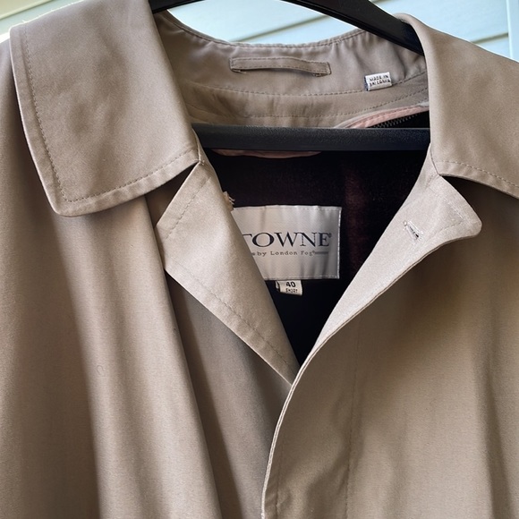Towne By London Fog Trench Coat Zip-Out Lining - Picture 5 of 14
